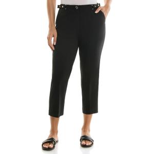 imageZac ampamp Rachel Womens Fly Front Capri with Waist Fashion Tab Detail and Functional PocketsBlack