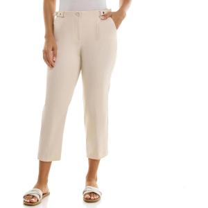 imageZac ampamp Rachel Womens Fly Front Capri with Waist Fashion Tab Detail and Functional PocketsNomad Heather