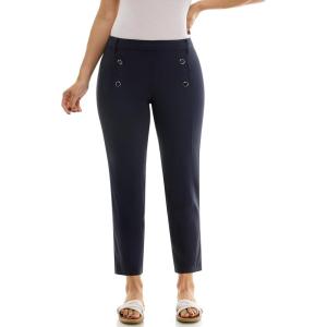imageZac ampamp Rachel Womens Pull on Ankle Length Pant wFour Button Front Detail and Belt LoopsNavy Blazer