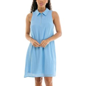 imageZac ampamp Rachel Womens Sleeveless Collared Slub Dress with Adjustable Chest ZipperAiry Blue