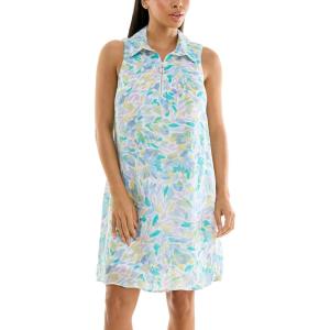 imageZac ampamp Rachel Womens Sleeveless Collared Slub Dress with Adjustable Chest ZipperBright WhiteRiviera