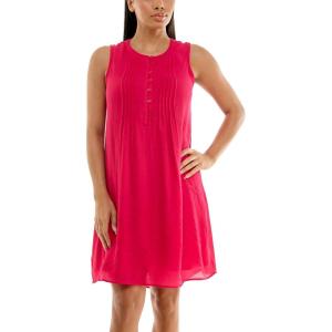 imageZac ampamp Rachel Womens Sleeveless Slub Dress with Front Pintucking DetailBright Rose