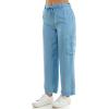 imageZac ampamp Rachel Womens Tencel Ankle Length Pant with Tieable Belt Single Cargo Pocket DetailLight Wash