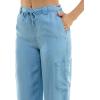 imageZac ampamp Rachel Womens Tencel Ankle Length Pant with Tieable Belt Single Cargo Pocket DetailLight Wash