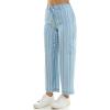 imageZac ampamp Rachel Womens Tencel Ankle Length Pant with Tieable Belt Single Cargo Pocket DetailLight WashWhite Stripe