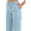 imageZac ampamp Rachel Womens Tencel Ankle Length Pant with Tieable Belt Single Cargo Pocket DetailLight WashWhite Stripe