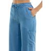 imageZac ampamp Rachel Womens Tencel Ankle Length Pant with Tieable Belt Single Cargo Pocket DetailMedium Wash