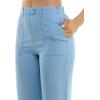 imageZac ampamp Rachel Womens Tencel Capri Length Button Front Pant with Stitched Utility Pocket and AnkleLight Wash
