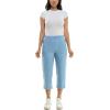 imageZac ampamp Rachel Womens Tencel Capri Length Button Front Pant with Stitched Utility Pocket and AnkleLight Wash