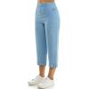 imageZac ampamp Rachel Womens Tencel Capri Length Button Front Pant with Stitched Utility Pocket and AnkleLight Wash