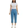 imageZac ampamp Rachel Womens Tencel Capri Length Button Front Pant with Stitched Utility Pocket and AnkleMedium Wash
