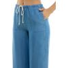 imageZac ampamp Rachel Womens Tencel Capri Length Pant with Self Adjustable Rope Belt Functional Pockets and Fringe Ankle DetailMedium Wash