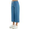 imageZac ampamp Rachel Womens Tencel Capri Length Pant with Self Adjustable Rope Belt Functional Pockets and Fringe Ankle DetailMedium Wash