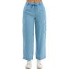 imageZac ampamp Rachel Womens Tencel Ankle Length Pant with Tieable Belt Single Cargo Pocket DetailLight Wash