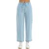 imageZac ampamp Rachel Womens Tencel Ankle Length Pant with Tieable Belt Single Cargo Pocket DetailLight WashWhite Stripe