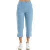imageZac ampamp Rachel Womens Tencel Capri Length Button Front Pant with Stitched Utility Pocket and AnkleLight Wash