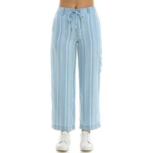 imageZac ampamp Rachel Womens Tencel Ankle Length Pant with Tieable Belt Single Cargo Pocket DetailLight WashWhite Stripe