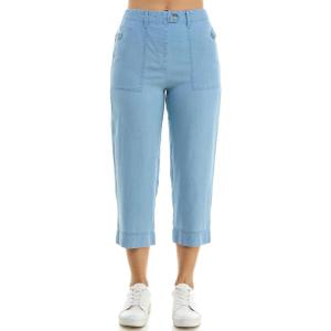 imageZac ampamp Rachel Womens Tencel Capri Length Button Front Pant with Stitched Utility Pocket and AnkleLight Wash
