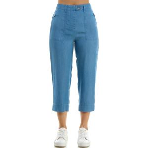 imageZac ampamp Rachel Womens Tencel Capri Length Button Front Pant with Stitched Utility Pocket and AnkleMedium Wash