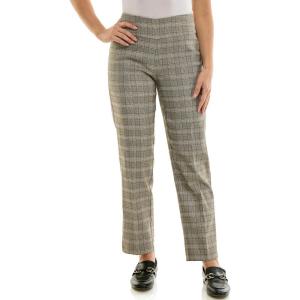 imageZac ampamp Rachel Womens PullOn Ankle Length Pant with Tummy Control Waist BandBlackMustard Plaid