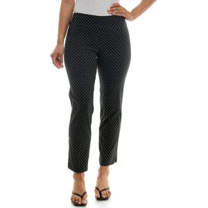 imageZac ampamp Rachel Womens PullOn Ankle Length Pant with Tummy Control Waist BandBlackWhite Dots