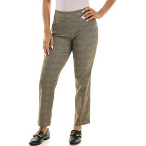 imageZac ampamp Rachel Womens PullOn Ankle Length Pant with Tummy Control Waist BandBrownTerra Cotta Plaid
