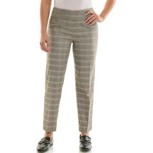 imageZac ampamp Rachel Womens Pullon Ankle Length Pants with Millennium FabricBlackMustard Plaid