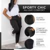 imageZac ampamp Rachel Womens Brushed Dty Cargo Jogger with Functional Pockets and Tie WaistbandDusty Seafoam