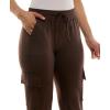 imageZac ampamp Rachel Womens Brushed Dty Cargo Jogger with Functional Pockets and Tie WaistbandEspresso