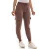 imageZac ampamp Rachel Womens Brushed Dty Cargo Jogger with Functional Pockets and Tie WaistbandPeppercorn