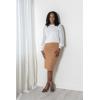 imageZac ampamp Rachel Womens Pull on Compression Ponte Skirt with Pintucking and Front SeamTobacco Brown