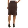 imageZac ampamp Rachel Womens Pull on Compression Ponte Skirt with Pleated Side DetailChocolate