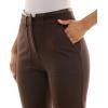 imageZac ampamp Rachel Womens Pull on Slim Leg Compression Pant with Pleather Trims and Functional Pocket with Stitch DetailChocolate
