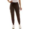 imageZac ampamp Rachel Womens Brushed Dty Cargo Jogger with Functional Pockets and Tie WaistbandEspresso
