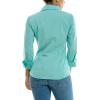 image:imageZac amp Rachel Womens 34 Sleeve Cuff Sleeve Button Down Top with Ribbed Knit Inserts for a Comfortable Fit BlouseAqua Sky