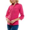 image:imageZac amp Rachel Womens 34 Sleeve Cuff Sleeve Button Down Top with Ribbed Knit Inserts for a Comfortable Fit BlouseCabaret