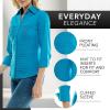 image:imageZac amp Rachel Womens 34 Sleeve Cuff Sleeve Button Down Top with Ribbed Knit Inserts for a Comfortable Fit BlouseEvergreen