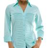 image:imageZac amp Rachel Womens 34 Sleeve Cuff Sleeve Button Down Top with Ribbed Knit Inserts for a Comfortable Fit BlouseIsland Paradise
