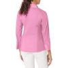 image:imageZac amp Rachel Womens 34 Sleeve Cuff Sleeve Button Down Top with Ribbed Knit Inserts for a Comfortable Fit BlousePink