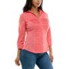 image:imageZac amp Rachel Womens 34 Sleeve Cuff Sleeve Button Down Top with Ribbed Knit Inserts for a Comfortable Fit BlouseSugar Coral