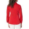 image:imageZac amp Rachel Womens 34 Sleeve Cuff Sleeve Button Down Top with Ribbed Knit Inserts for a Comfortable Fit BlouseTango Red