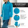 image:imageZac amp Rachel Womens 34 Sleeve Cuff Sleeve Button Down Top with Ribbed Knit Inserts for a Comfortable Fit BlouseTurkish Tile