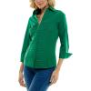 image:imageZac amp Rachel Womens 34 Sleeve Cuff Sleeve Button Down Top with Ribbed Knit Inserts for a Comfortable Fit BlouseUltramarine Green