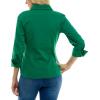 image:imageZac amp Rachel Womens 34 Sleeve Cuff Sleeve Button Down Top with Ribbed Knit Inserts for a Comfortable Fit BlouseUltramarine Green