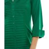 image:imageZac amp Rachel Womens 34 Sleeve Cuff Sleeve Button Down Top with Ribbed Knit Inserts for a Comfortable Fit BlouseUltramarine Green