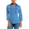 image:imageZac amp Rachel Womens 34 Sleeve Cuff Sleeve Button Down Top with Ribbed Knit Inserts for a Comfortable Fit BlouseRiviera