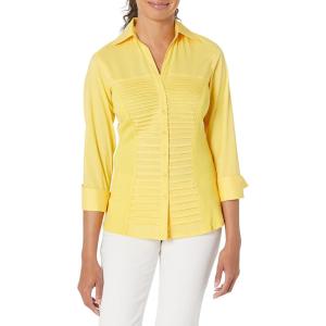 image:imageZac amp Rachel Womens 34 Sleeve Cuff Sleeve Button Down Top with Ribbed Knit Inserts for a Comfortable Fit BlouseMimosa