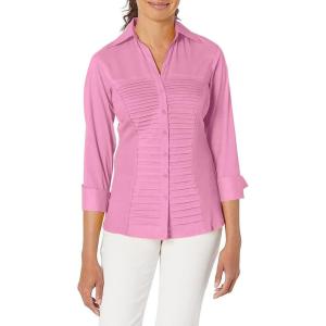 image:imageZac amp Rachel Womens 34 Sleeve Cuff Sleeve Button Down Top with Ribbed Knit Inserts for a Comfortable Fit BlousePink