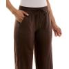 image:imageZac amp Rachel Womens Brushed Dty Wide Leg Crop with Functional Pockets and Tie WaistbandEspresso
