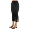image:imageZac amp Rachel Womens Pull on Millenium Capri Pant with Elegant Triple Gold Button Ankle DetailBlack